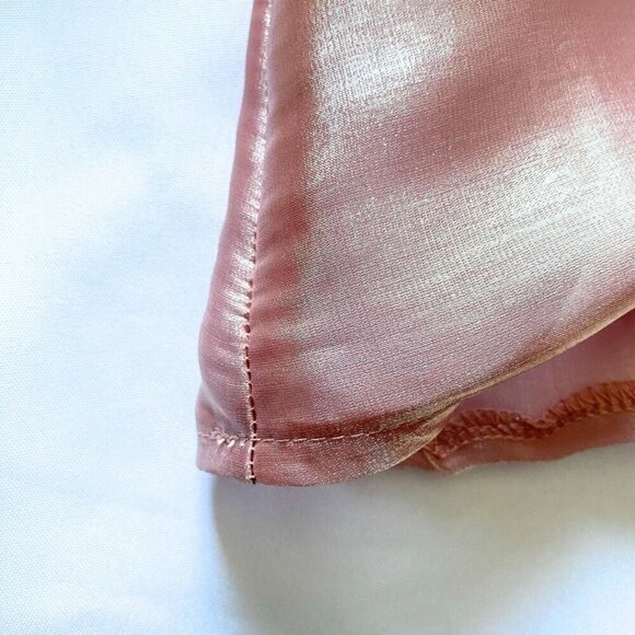 SISTER JANE OLD PINK RUFFLE RHINESTONE ORGANZA LOOSE FIT BLOUSE - XS - Picture 13 of 14